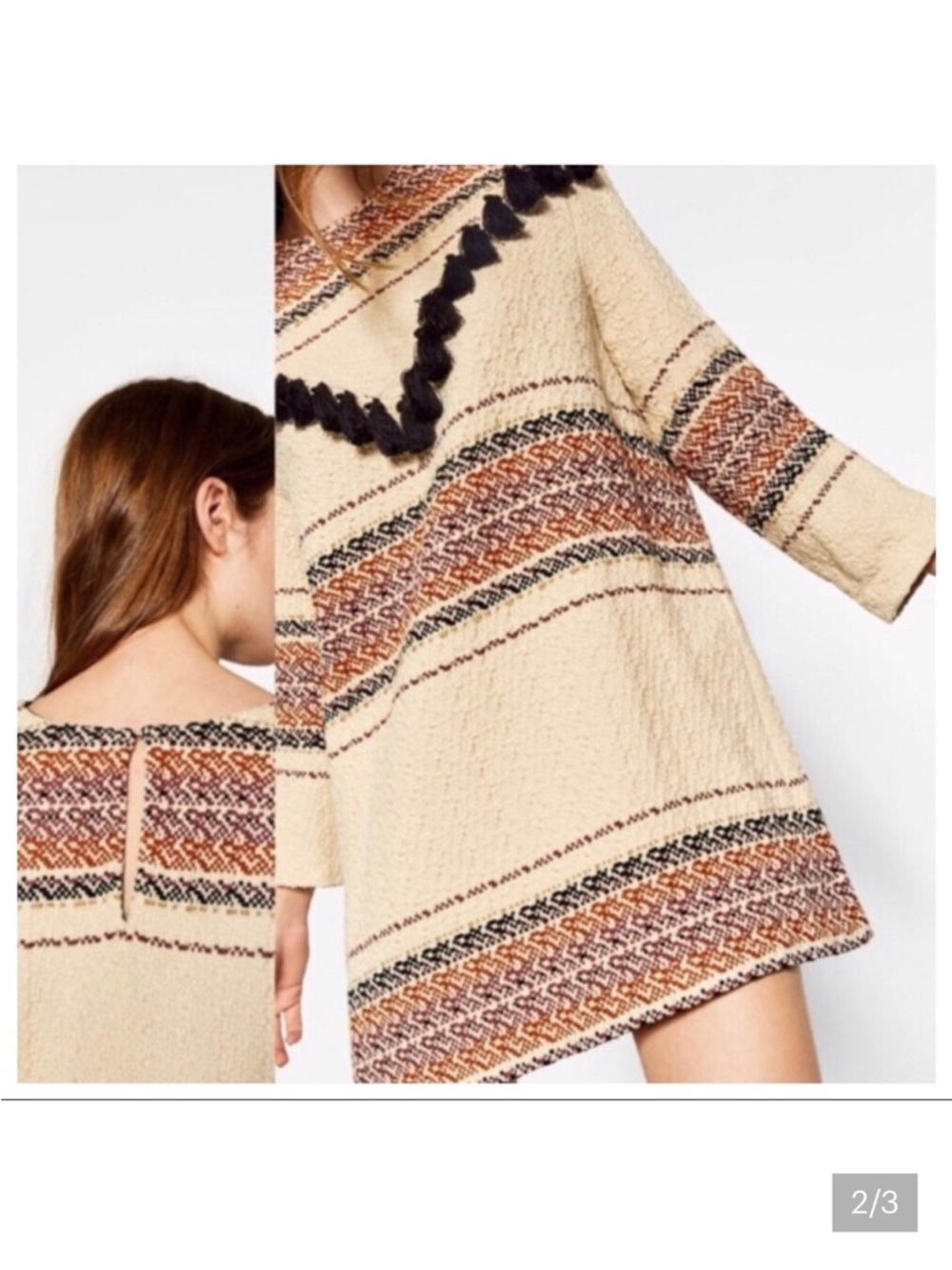 ZARA Trafaluc Collection Woven Multicolor Jacket - Orange, Black, Cream, Pink